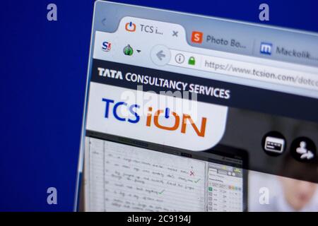 Rjasan, Russland - 05. Juni 2018: Homepage der TcsIon-Website auf dem Display von PC, url - TcsIon.com Stockfoto
