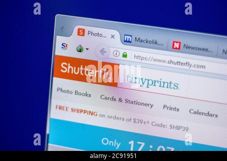 Rjasan, Russland - 05. Juni 2018: Homepage der Shutterfly-Website auf der Anzeige von PC, url - Shutterfly.com Stockfoto