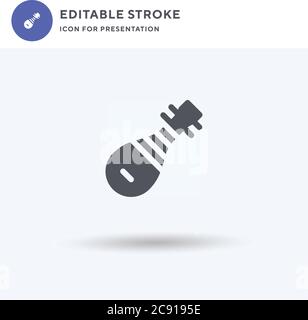 Pipaikon Vektor, gefüllt flaches Zeichen, solides Piktogramm isoliert auf weiß, Logo Illustration. Pipa-Symbol für die Präsentation. Stock Vektor