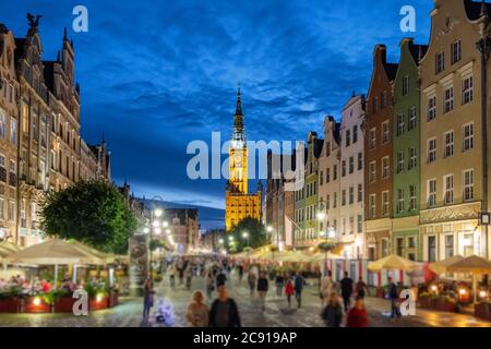 Berühmte Long Lane Straße in der Danziger Altstadt, Polen. Stockfoto