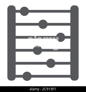 Abacus glyph Symbol, Buchhaltung und Mathematik, Zählen Zeichen, Vektorgrafik, ein solides Muster auf weißem Hintergrund. Stock Vektor