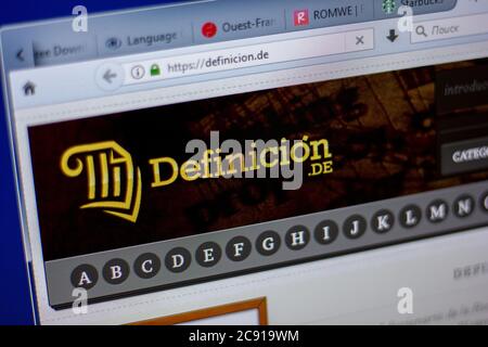 Rjasan, Russland - 05. Juni 2018: Homepage von Definicion Website auf dem Display von PC, url - Definicion.de Stockfoto