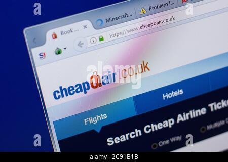 Rjasan, Russland - 17. Juni 2018: Homepage der CheapoAir-Website auf dem Display von PC, url - CheapoAir.co.uk Stockfoto