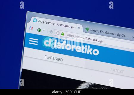 Rjasan, Russland - 17. Juni 2018: Homepage der Diaforetiko-Website auf dem Display von PC, url - Diaforetiko.gr Stockfoto