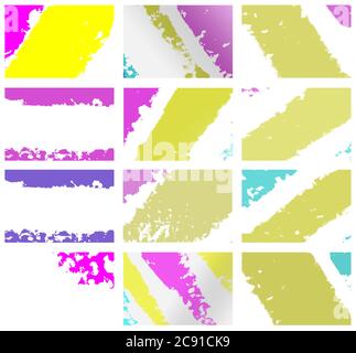 Setzen Sie weißen Hintergrund mit Pastell bunt. Abstrakte Flecken Stockfoto