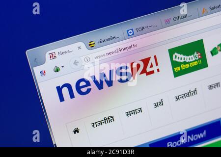 Rjasan, Russland - 17. Juni 2018: Homepage der News24nepal-Website auf dem Display des PC, url - News24nepal.tv Stockfoto