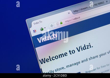 Rjasan, Russland - 17. Juni 2018: Homepage von Vidzi Website auf der Anzeige von PC, url - Vidzi.si Stockfoto