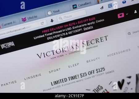 Rjasan, Russland - 17. Juni 2018: Homepage von VictoriasGeheime Website auf dem Display von PC, url - VictoriasSecret.com Stockfoto