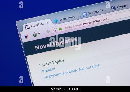 Rjasan, Russland - 17. Juni 2018: Homepage von NovelUpdates Website auf dem Display von PC, url - NovelUpdates.com Stockfoto