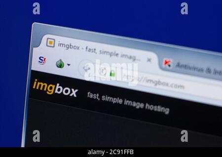Rjasan, Russland - 17. Juni 2018: Homepage der ImgBox-Website auf dem Display von PC, url - ImgBox.com Stockfoto
