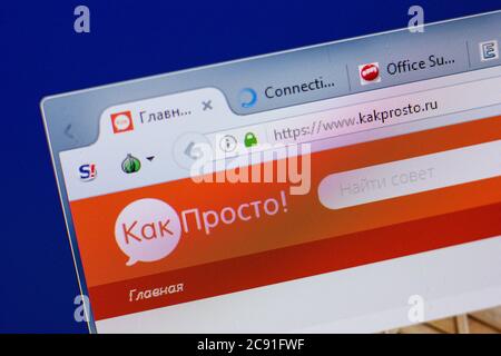 Rjasan, Russland - 17. Juni 2018: Homepage der KakProsto Website auf dem Display des PC, url - KakProsto.ru Stockfoto