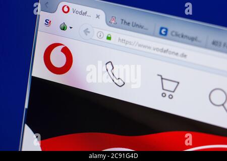 Rjasan, Russland - 17. Juni 2018: Homepage der Vodafone-Website auf dem Display des PC, url - VodaFone.de Stockfoto