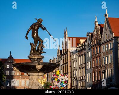 Statue des neptunbrunnens in danzig polen Stockfoto