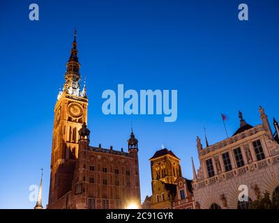 Altes Rathaus danzig Kirche in polen Stockfoto