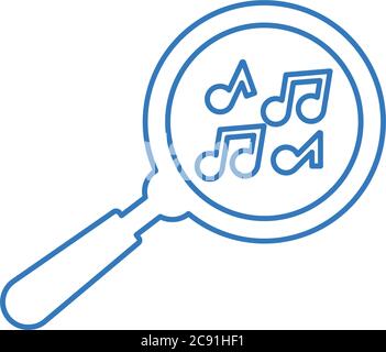 Symbol „Musik suchen“. Wunderschöne, sorgfältig gestaltete Ikone. Gut organisierte und editierbare Vektor für alle Verwendungen. Stock Vektor