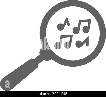 Symbol „Musik suchen“. Wunderschöne, sorgfältig gestaltete Ikone. Gut organisierte und editierbare Vektor für alle Verwendungen. Stock Vektor