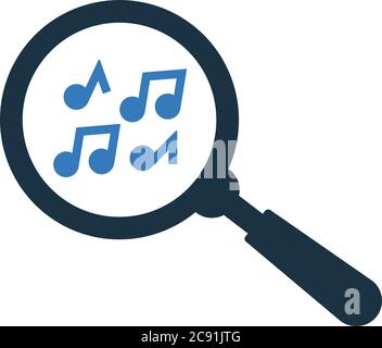 Symbol „Musik suchen“. Wunderschöne, sorgfältig gestaltete Ikone. Gut organisierte und editierbare Vektor für alle Verwendungen. Stock Vektor