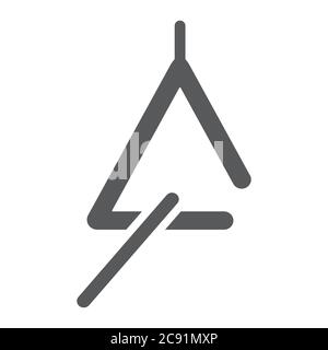 Triangle Instrument Glyphe Symbol, Musik und Sound, musikalische Dreieck Zeichen, Vektorgrafik, ein solides Muster auf weißem Hintergrund. Stock Vektor