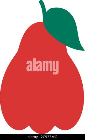 Java Apfelfrucht Symbol auf weißem Hintergrund, flacher Stil, Vektor-Illustration Stock Vektor