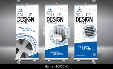 Roll-up-Vorlage, Design (85x200 cm) - Moderne Bürogebäude Stock Vektor