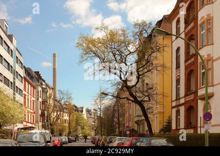 Frankfurt, Hessen, Deutschland - Wohnviertel in Frankfurt West. Stockfoto