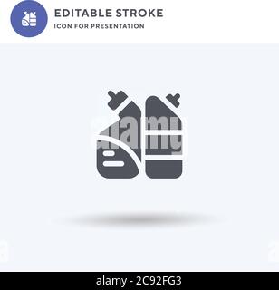 Symbol-Vektor für Waschmittel, gefülltes flaches Schild, einfarbig auf weiß isoliertes Piktogramm, Logo-Illustration. Waschmittelsymbol für die Präsentation. Stock Vektor