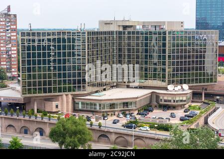 Belgrad, Serbien - 23. Juni 2019: American Hyatt Regency Hotel in Belgrad, Serbien. Stockfoto