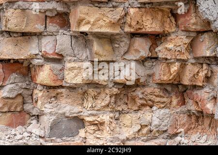 Orange Ziegelwand, Backstein Hintergrund, Textur und Struktur. Stockfoto