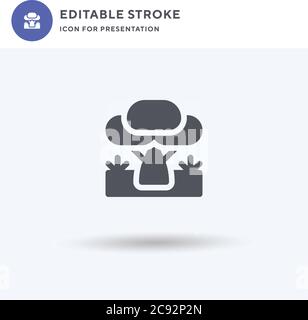 Baobab Icon Vektor, gefüllt flaches Zeichen, solides Piktogramm isoliert auf weiß, Logo Illustration. Baobab-Symbol für die Präsentation. Stock Vektor