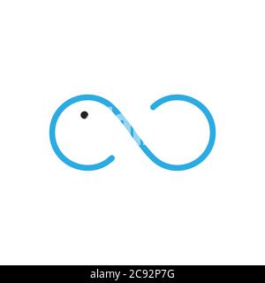 Einfache unendlich dünne Linie Symbol Logo Vektor Stock Vektor