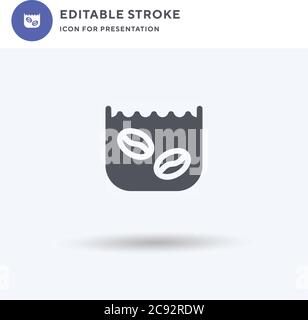 Einweichen Symbol Vektor, gefüllt flache Zeichen, solide Piktogramm isoliert auf weiß, Logo-Illustration. Symbol für Präsentation einweichen. Stock Vektor