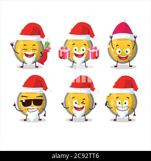 Weihnachtsmann Emoticons mit goldenen Trank Cartoon-Charakter Stock Vektor