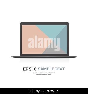 Moderne Laptop mit farbigen Bildschirm realistische Mockup Gadgets und Geräte Konzept kopieren Raum Vektor Illustration Stock Vektor