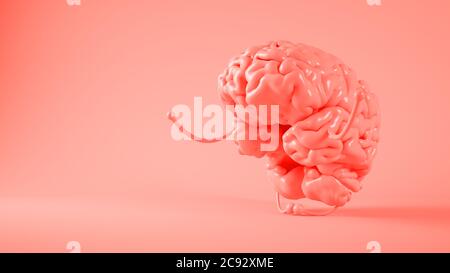 Pink Brain Achtsamkeit 3d-Rendering Stockfoto