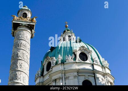 Kathedrale des Heiligen Karl in der Innenstadt von Wien, Österreich Stockfoto