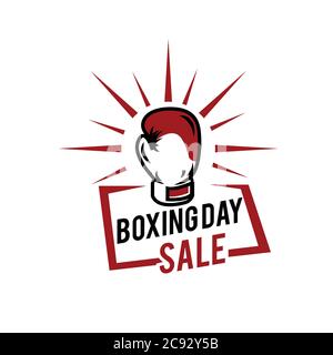 Kreative, oben flach Förderung Zusammensetzung Boxing Day verkauf Text auf Lightbox weißen Hintergrund Kopie Raum Vorlage Boxing Day Verkauf mockup Winter c Stock Vektor