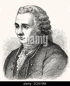 Jean-Jacques Rousseau, 1712 – 1778, ein Genfer Philosoph, Schriftsteller und Komponist Stockfoto