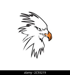 Eagle Logo Design Vektor Vorlage negativen Raum. Creative Wild Bird Falcon Hawk Logo Concept Icon. Stock Vektor