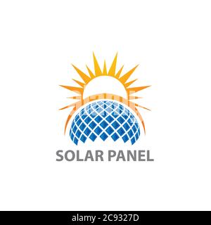 Solarpanel Logo isoliert auf weißem Hintergrund. Solarpanel Symbol einfaches Zeichen. Solar Panel Icon trendige und moderne Symbol für Grafik-und Web-Design. Sol Stock Vektor