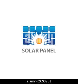 Solarpanel Logo isoliert auf weißem Hintergrund. Solarpanel Symbol einfaches Zeichen. Solar Panel Icon trendige und moderne Symbol für Grafik-und Web-Design. Sol Stock Vektor