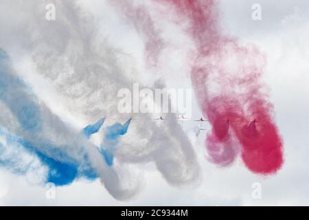 Kunstflugstaffel der Royal Air Force Red Arrows Stockfoto