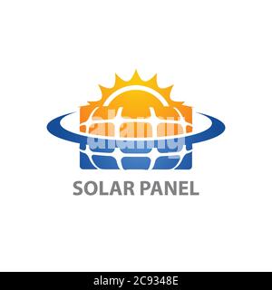 Solarpanel Logo isoliert auf weißem Hintergrund. Solarpanel Symbol einfaches Zeichen. Solar Panel Icon trendige und moderne Symbol für Grafik-und Web-Design. Sol Stock Vektor