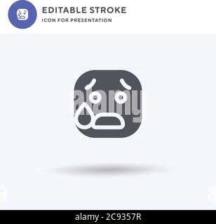 Angst-Symbol-Vektor, gefüllt flache Zeichen, solide Piktogramm isoliert auf weiß, Logo-Illustration. Angst Symbol für Präsentation. Stock Vektor