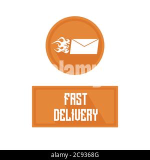 Logo der schnellen Lieferung Emblem, Hot Letter Stock Vektor