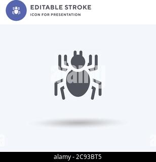 Tarantula Icon Vektor, gefüllt flaches Zeichen, solides Piktogramm isoliert auf weiß, Logo-Illustration. Tarantula Symbol für die Präsentation. Stock Vektor