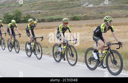 Burgos, Spanien. Juli 2020. Nach der Krise um die Covid19 kehrt das Radsport-Team mit dem Start der Radtour durch Burgos zurück, mit der Etappe zwischen Burgos und dem Mirador del Castillo. Burgos, 28. Juli 2020 nur Bilder für redaktionelle Verwendung Ricardo Ordóñez/Cordon Press Credit: CORDON PRESS/Alamy Live News Stockfoto