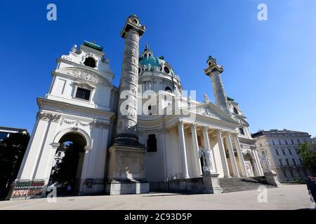 Wien, Österreich - 28. Mai 2017 - Kathedrale des Heiligen Karl in der Innenstadt von Wien, Österreich Stockfoto