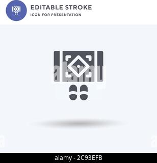 Teppich Icon Vektor, gefüllt flaches Zeichen, solides Piktogramm isoliert auf weiß, Logo Illustration. Teppich Symbol für Präsentation. Stock Vektor