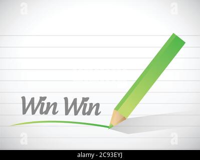 Win Win-Win-Message-Illustration auf weißem Hintergrund Stock Vektor