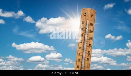 Hot summer weather with extreme high temperatures concept. Stockfoto